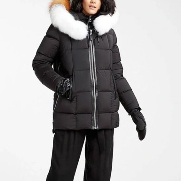 RUDSAK Black Puffer Coat with Multicolor Fur Hood - Picture 1 of 15